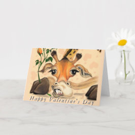 Tarjeta Romantic Giraffe Funny El día de San Valentín Card