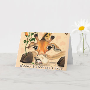 Tarjeta Romantic Giraffe Funny El día de San Valentín Card