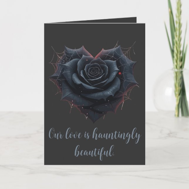 Tarjeta Romantic Gothic And Enigmatic Black Rose (Anverso)