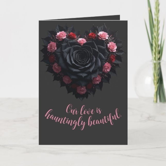 Tarjeta Romantic Gothic And Melancholic Black Rose (Anverso)