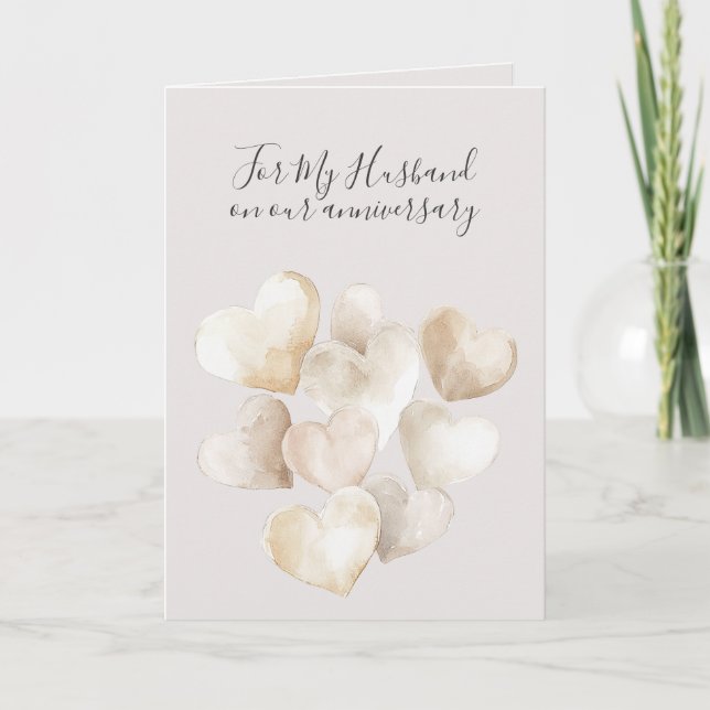 Tarjeta Romantic I Love You Anniversary Warm Stone Hearts (Anverso)