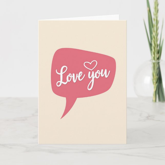Tarjeta Romantic Love You Script Heart Card (Anverso)