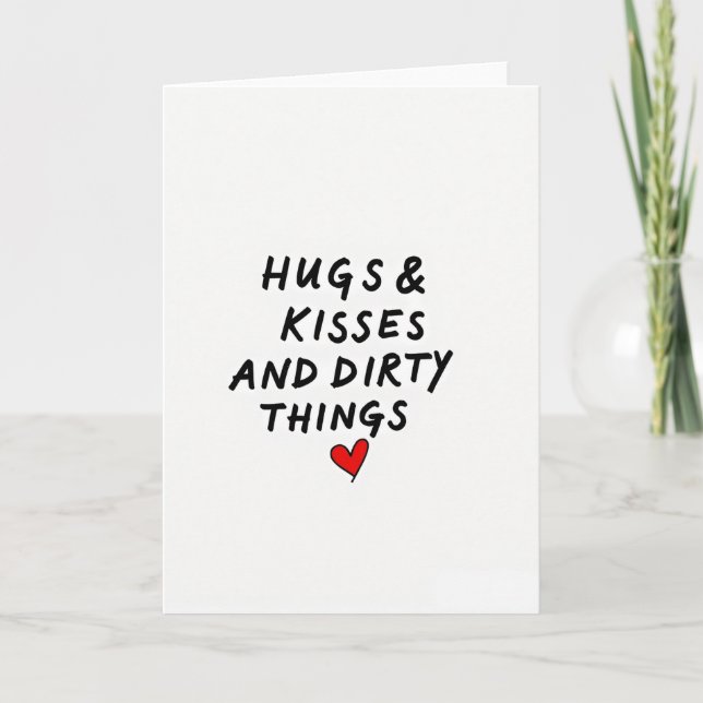 Tarjeta Romantic Naughty Hugs Kisses Card (Anverso)