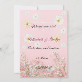 Tarjeta Romantic Pastel Pink and White Floral Wedding Invi