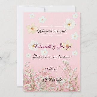 Tarjeta Romantic Pastel Pink and White Floral Wedding Invi