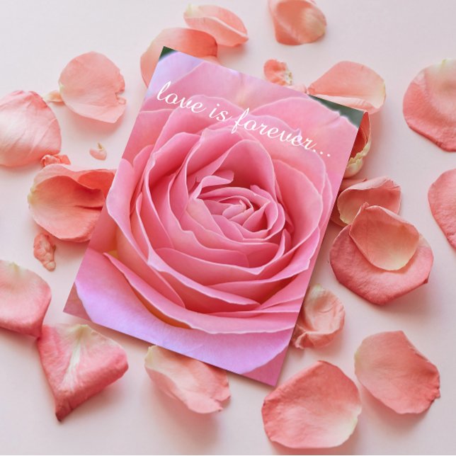 Tarjeta Romantic Pink Rose Personalized Marriage Proposal (In Situ)