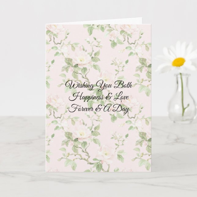 Tarjeta Romantic Pretty Blush Flowers Wedding (Planta pequeña)