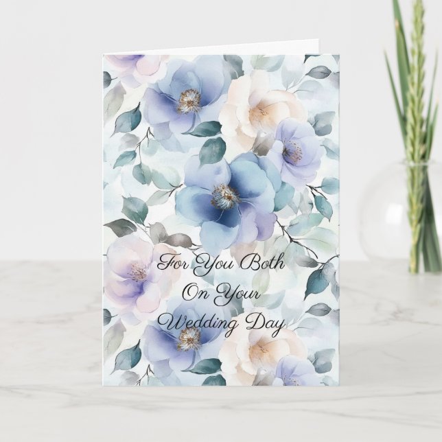 Tarjeta Romantic Pretty Lavender Flowers Love Wedding   (Anverso)
