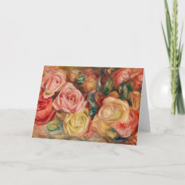 Tarjeta Romantic red and pink roses Pierre Auguste Renoir
