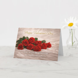 Tarjeta Romantic Red Roses Valentine’s Day Greeting Card