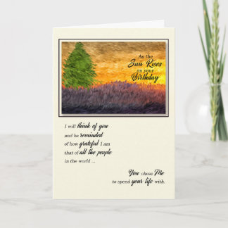Tarjeta Romantic Sunset Birday