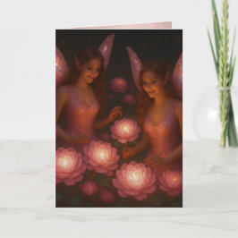 Tarjeta Romantic Thinking of You Love for Her Pink Lotus