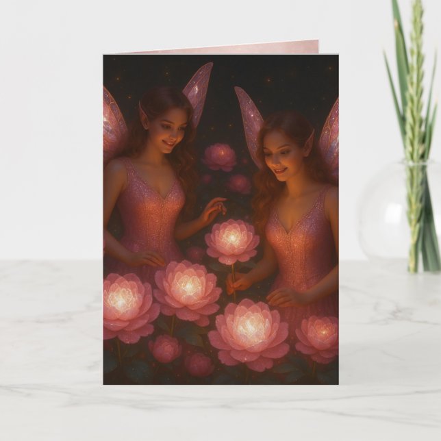 Tarjeta Romantic Thinking of You Love for Her Pink Lotus (Anverso)