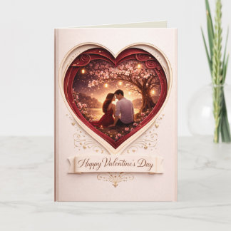 Tarjeta Romantic Valentine's Day Folded Greeting Card: Hea