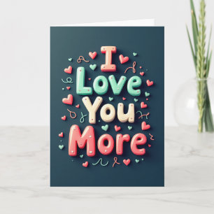 Tarjeta Romántica 3D de Corazones Te Amo