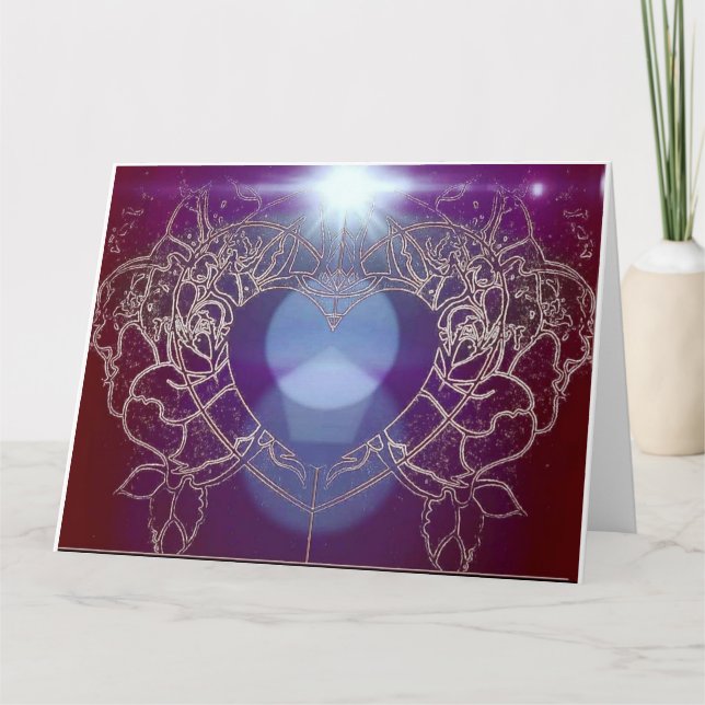 Tarjeta romántica con diseño artístico original. (Anverso)