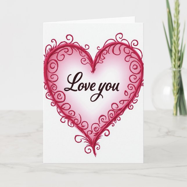 Tarjeta Romántica Corazón Te Amo (Anverso)