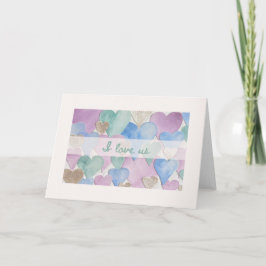 Tarjeta Romántica Corazones Pastel 'Te Amo Nosotro