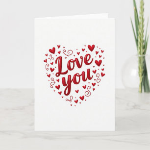 Tarjeta Romántica Corazones Te Amo
