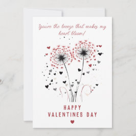 Tarjeta romántica Dandelion Valentine