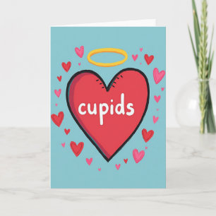 Tarjeta Romántica de Amor del Corazón de Cupido