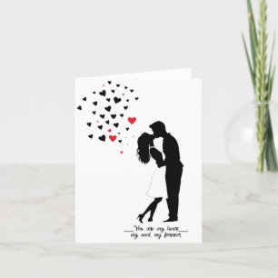 Tarjeta Romántica de Beso de Silhouette - Personal