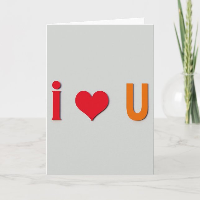 Tarjeta Romántica de Capas I Love U (Anverso)