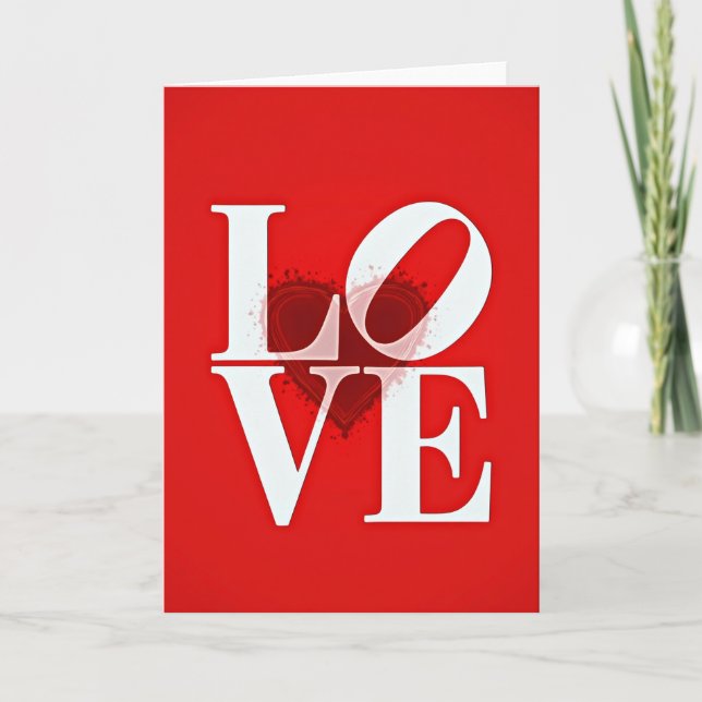 Tarjeta Romántica de Corazón de Amor (Anverso)