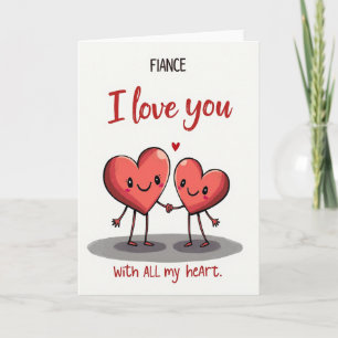 Tarjeta Romántica de Corazones para Prometidos
