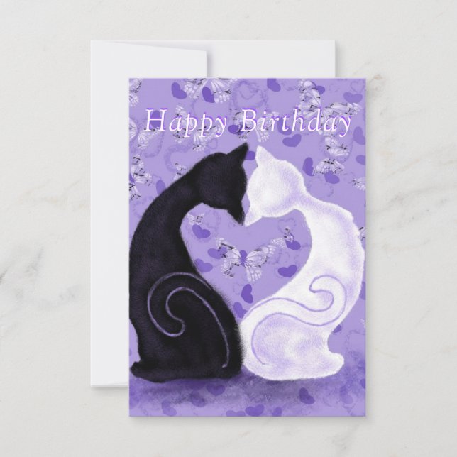 Tarjeta Romántica de Cumpleaños Hermosa Pareja Amo (Anverso)