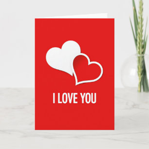 Tarjeta Romántica de Dos Corazones Te Amo