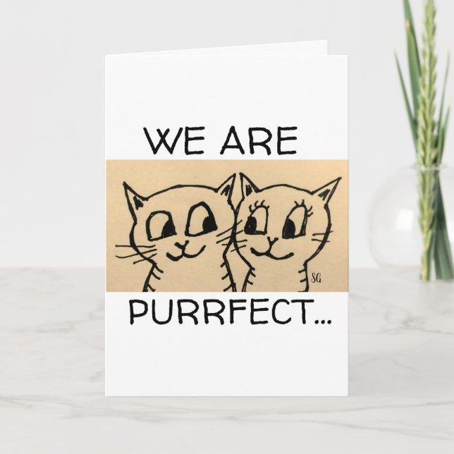 TARJETA ROMÁNTICA DE LA PAREJA DE ARTE CAT (Anverso)