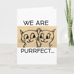 TARJETA ROMÁNTICA DE LA PAREJA DE ARTE CAT