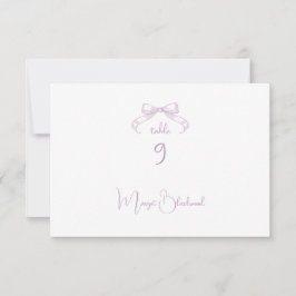Tarjeta Romántica de nombre de invitado Bow Lilac