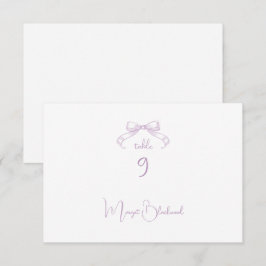 Tarjeta Romántica de nombre de invitado Bow Lilac