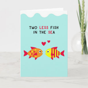 Tarjeta Romántica de Peces Felices