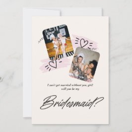 Tarjeta Romántica de Propuesta de Dama de Honor co