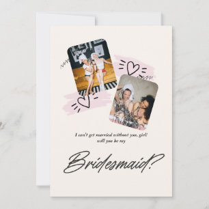 Tarjeta Romántica de Propuesta de Dama de Honor co