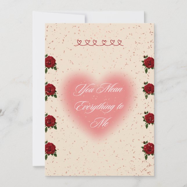 Tarjeta Romántica de Rosa del Día de San Valentín (Anverso)