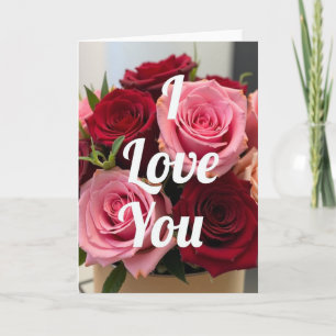 Tarjeta Romántica de Rosas Te Amo