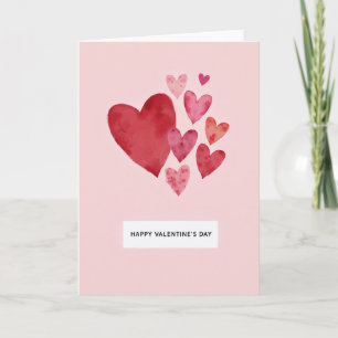 Tarjeta romántica de San Valentín con acuarela ros