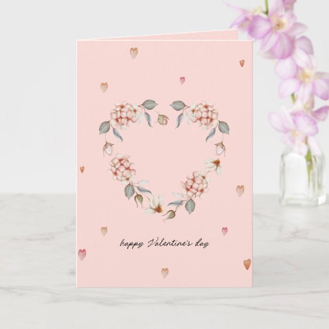 Tarjeta Romántica de San Valentín con Corazón Flor (Orquídea)