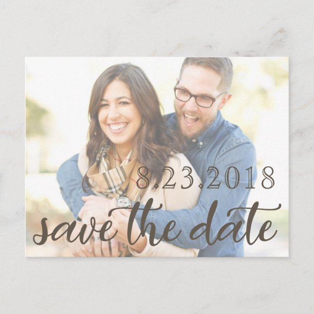Tarjeta Romántica de "Save the Date" con Foto (Anverso)