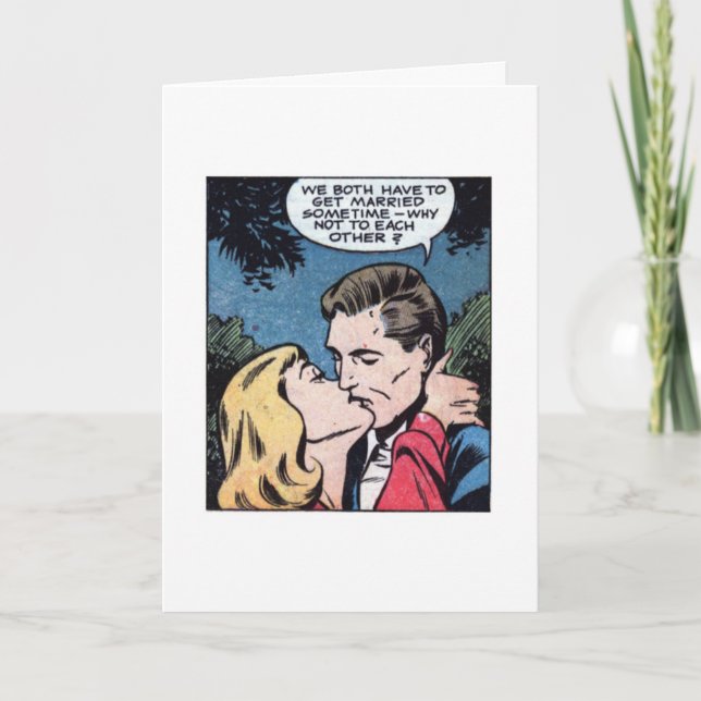 Tarjeta romántica del compromiso de los años 50 (Anverso)