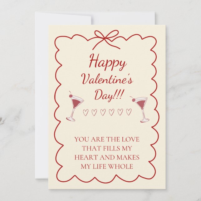 Tarjeta Romántica del Día de San Valentín (Anverso)