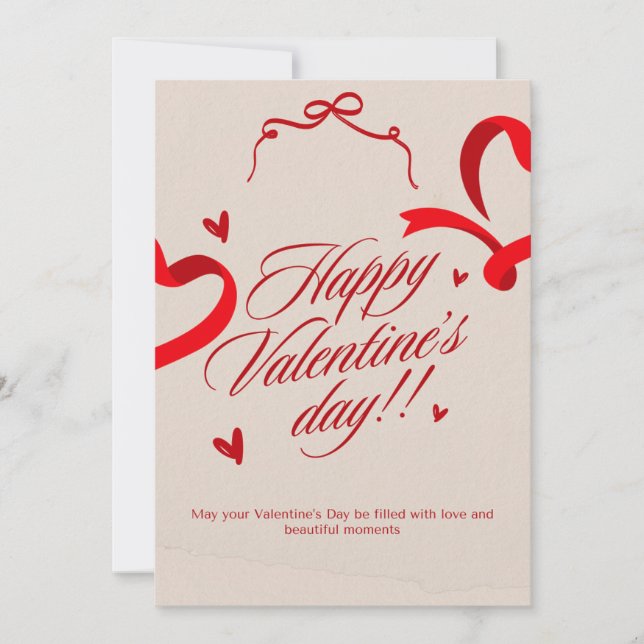 Tarjeta Romántica del Día de San Valentín – Diseño (Anverso)