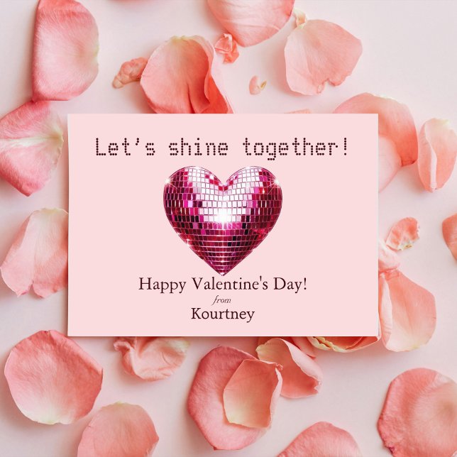 Tarjeta Romántica Disco El día de San Valentín del (Romantic Disco Heart Valentine's Day Card)