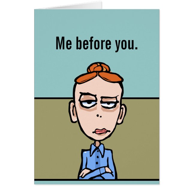 Tarjeta romántica divertida. Texto de encargo. (Frente)