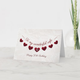 Tarjeta Romántica esposa de Bunting en el corazón rojo
