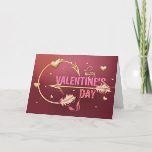 Tarjeta Romántica flecha cupida del día de San Valentín co